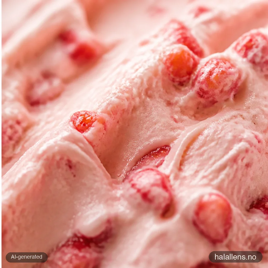 Strawberries folded into cream, luxurious texture (AI-generated illustration)