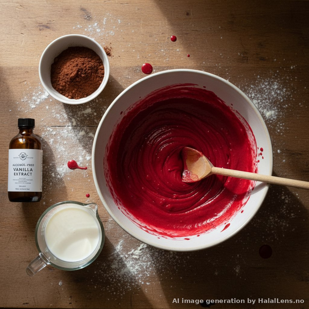 Halal Red Velvet Cake — No Alcohol Vanilla with Cream Cheese Frosting