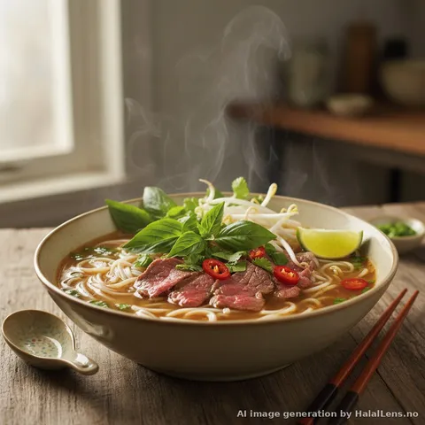 Halal Beef Phở (Vietnamese Noodle Soup)