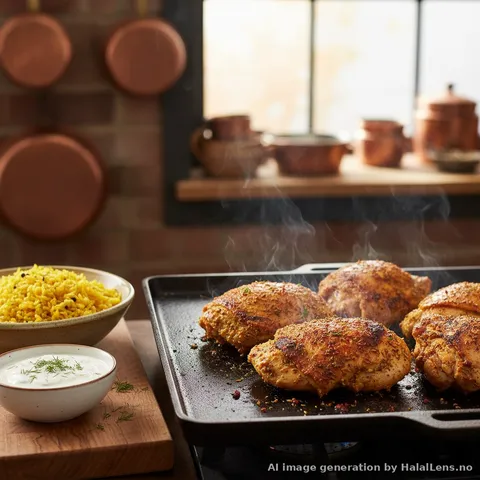 Peha ayam dipanggang di atas pemanggang rata