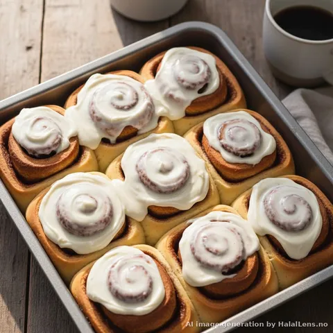 Halal Cinnamon Rolls — Soft Frosted Breakfast Rolls