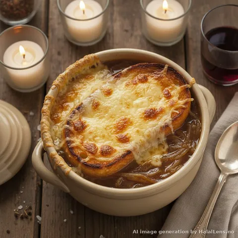 Halal French Onion Soup — Without Wine Rich and Bubbly