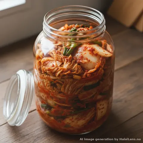 Halal Kimchi — Traditional Korean Fermented Cabbage Without Shrimp Paste