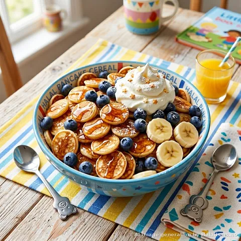 Halal Pancake Cereal — Mini Pancake Bites for Kids Breakfast