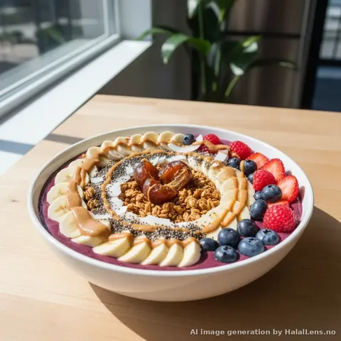 Halal Protein Smoothie Bowl — Post-Gym Recovery with Dates