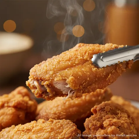 Close-up of double-fried chicken wings with ultra-crispy golden skin, showing the shatteringly crunchy texture