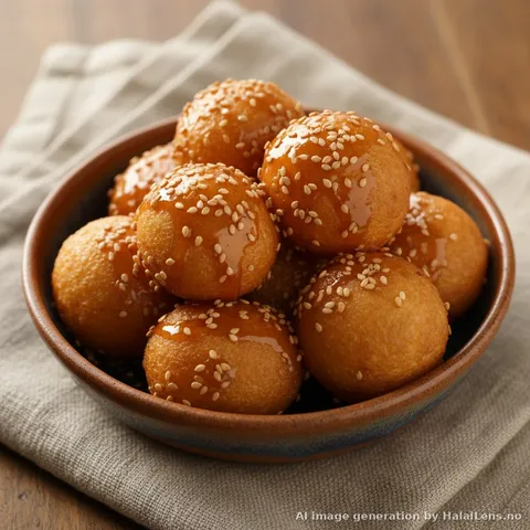Luqaimat Gulf fried dough bites with date syrup