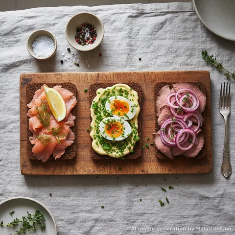 Halal Smorrebrod Three Ways